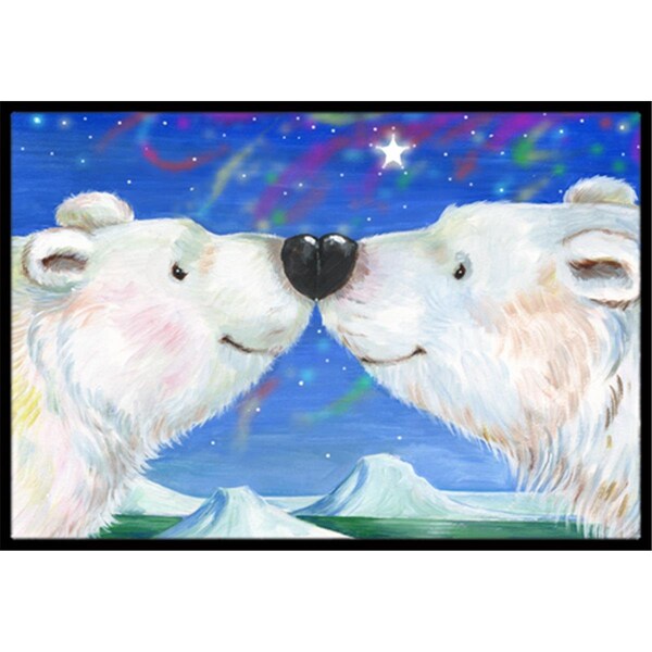Carolines Treasures Polar Bears Polar Kiss by Debbie Cook Indoor or Outdoor Mat- 18 x 27 CDCO0487MAT - main